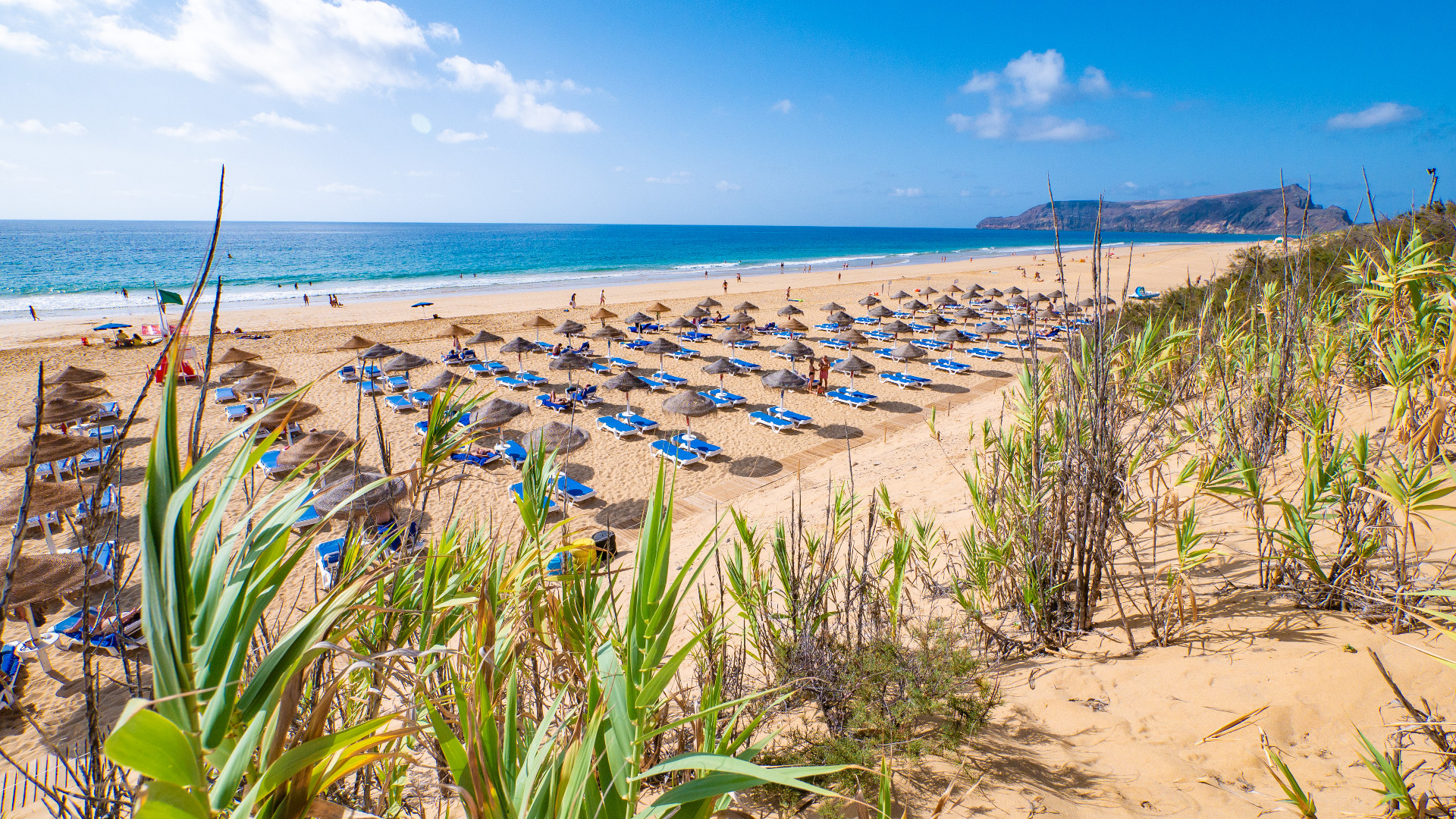 Smuk udsigt over strand i Porto Santo, Portugal